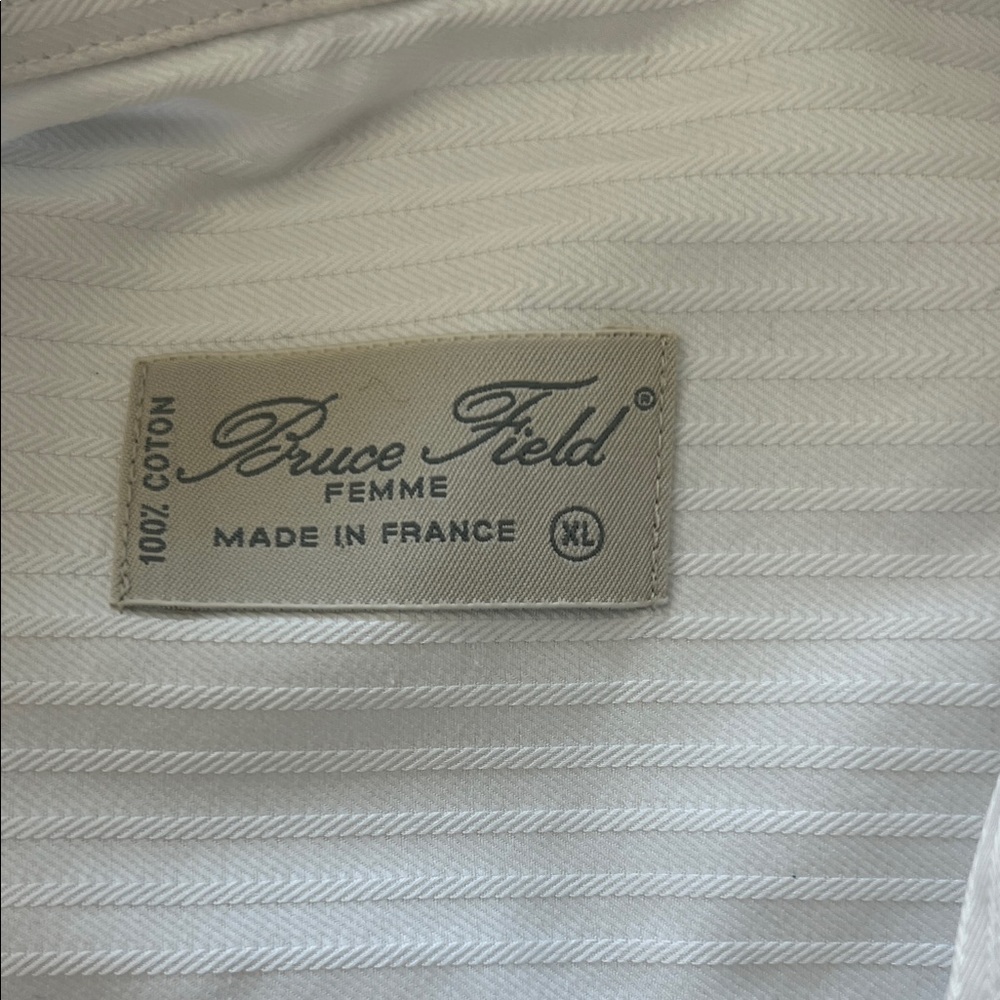 Elegant White Striped Women's Button Down Shirt - Picture 2 of 4